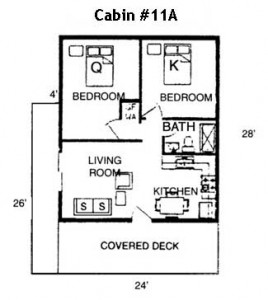 Hickory Hollow Resort Table Rock Lake Cabin 11A Floor Plan